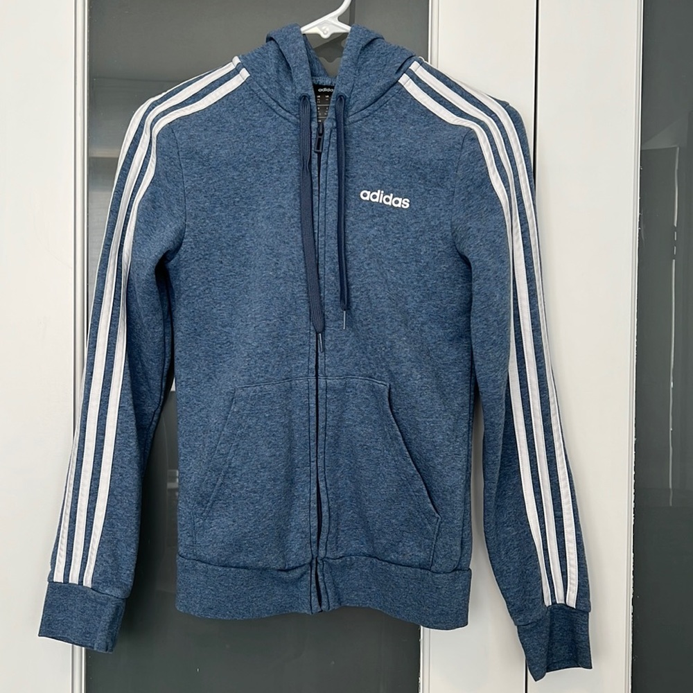 Adidas Essentials 3-Stripe Full-Zip Hoodie